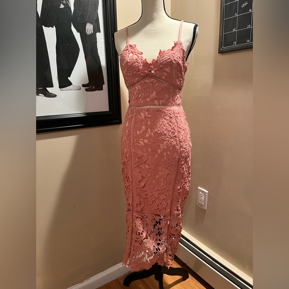 Boohoo Lace Panelled Open Back Midi Dress